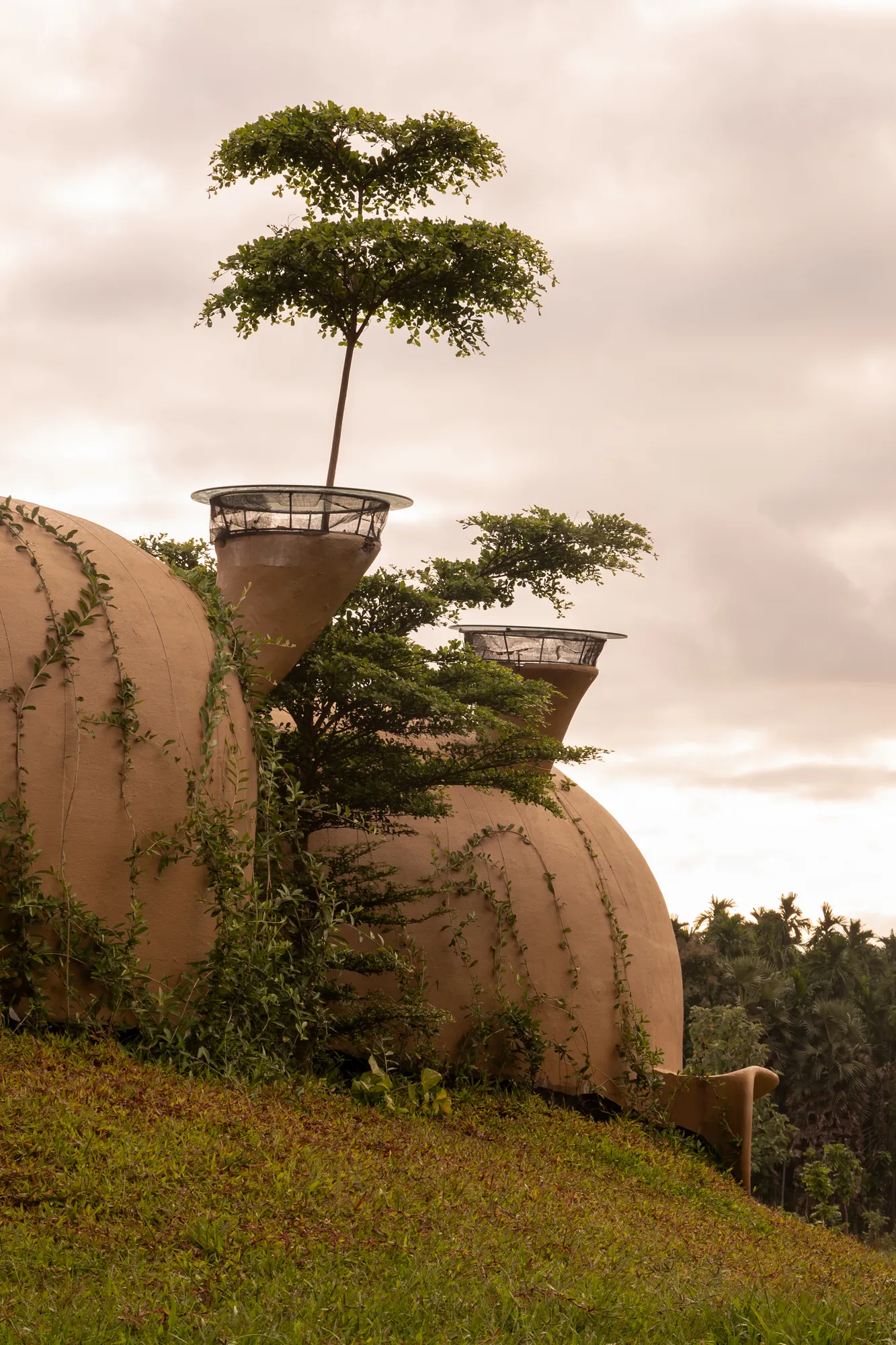 Vent turrets crown the shell, letting hot air escape