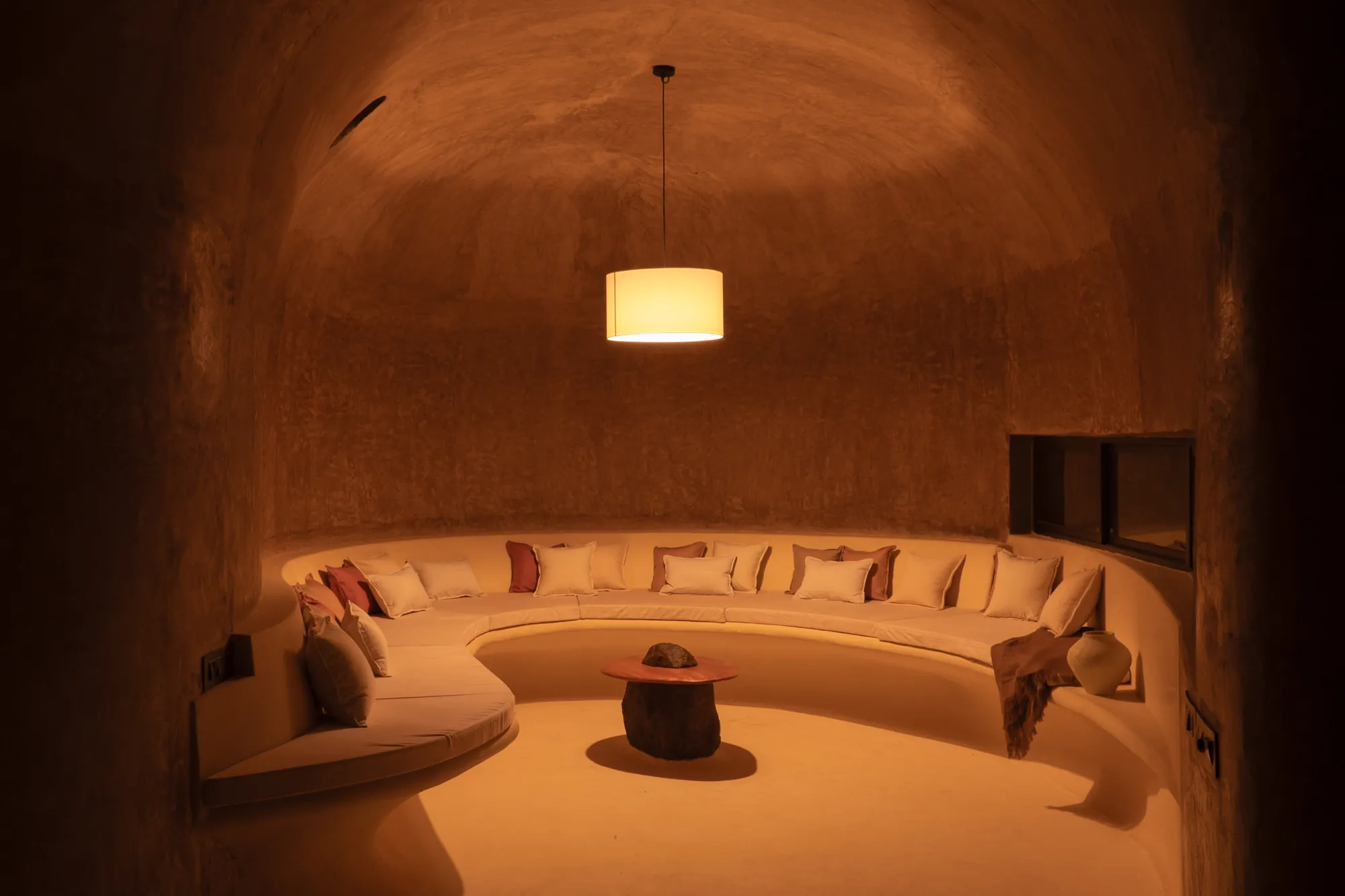 The lounge beneath the ferrocement shell